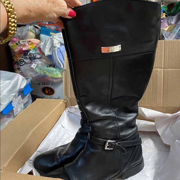 Coach NY Women's Micha Black Leather Boots Size 10B Excellent Condition 17" tall - Picture 7 of 10